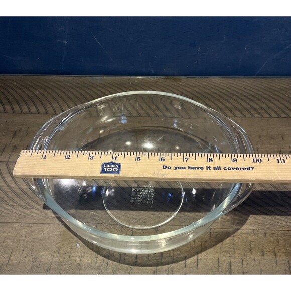 Pyrex Clear Glass 2 Qt Casserole Baking Dish Bowl 024 Vintage - Picture 5 of 5